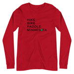 Hike Bike Paddle MN Long Sleeve Tee - Black