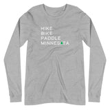 Hike Bike Paddle MN Long Sleeve Tee - White