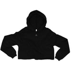 Compass Outline Crop Hoodie - White