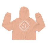 Diamond Crop Hoodie - White