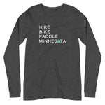 Hike Bike Paddle MN Long Sleeve Tee - White