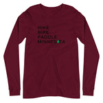 Hike Bike Paddle MN Long Sleeve Tee - Black